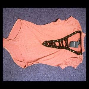 Forever 21 Mauve Low Cut Bodysuit